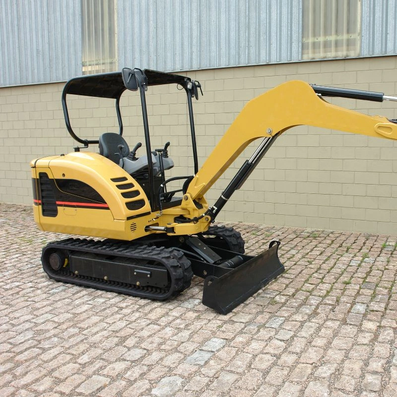 mini excavator with a blade attachment